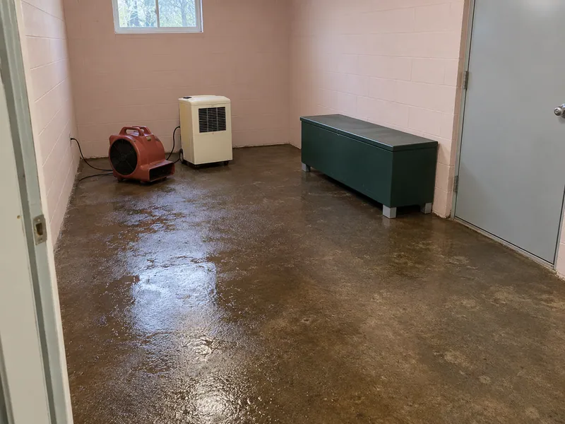 Water Extraction in Cibolo — damp utility floor and follow-up equipment